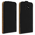 Miniatyrbillede 1 af 5: Lodret flip cover, syntetisk læder etui til Galaxy J6 - Sort