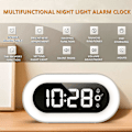 Miniatyrbild 4 av 5: Digital väckarklocka med nattlampa, väckarklocka för sovrum, snooze-funktion, smarta väckarklockor för tunga sovare (vit)