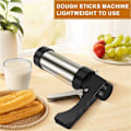Miniatyrbillede 5 af 5: Churrera Churro Maskine Rustfrit Stål Churro Maker Kit med 3 Forskellige Dyser Sprøjtepose H