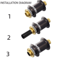 Pikkukuva 3 / 5: Pyörän akselin sovitin 20 mm läpiakselille 15 mm läpiakselille, 110 mm