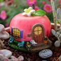 Miniatyrbillede 4 af 4: Et Stykke Æblehus I Resin, Udendørs Have Fehus Havedekoration Tilbehør