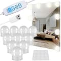 10 st LED-lampor för sminkspegel – Justerbar belysning med kontroll