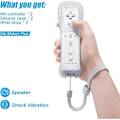 Miniatyrbillede 2 af 5: Udskiftnings-Wii-controller, 2-pak, Wii Remote Controller, med silikoneetui og håndledsrem, fjernbetjening til Wii/Wii U, hvid