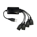 Miniatyrbilde 2 av 5: 1 Hann til 4 Hunn USB HUB Splitter Forlengelseskabel USB 2.0 Forlengelsesdatakabel Strømadapter Socket C