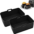 Miniatyrbilde 1 av 5: 2-pakks Silikon Air Fryer Liner for Ninja Dual Air Fryer, Gjenbrukbare Air Fryer Liners, Air Fryer Tilbehør for Ninja Af300uk Af400uk Mikrobølgeovn (2