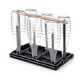Miniatyrbilde 2 av 5: Flaskeholder, oppvaskstativ for flasker, 6-flaskes stativ, metallkoppholder med dryppbrett og flasketørker