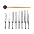 8-pack 256-512hz stål stämgaffel set klubba vibrations terapi verktyg