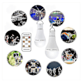 Miniatyrbild 3 av 3: USB-laddningsbar glödlampa med fjärrkontroll, 7W LED-batteriglödlampor, E27 Touch-dimmerbar glödlampa med timerfunktion, utomhuscamping nödbelysning
