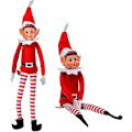 Miniatyrbillede 1 af 5: 1 X Elf Opfører Sig Dårligt Med Velcro I Hånd - Langbenet Elf Blød Plys - Julegave - Elf Med Hat Og Mærke Juleferie Nytårs Dekoration