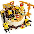 Miniatyrbild 1 av 5: 18 st Byggnadskaktoppar Fordon Kakdekorationssats Grävmaskin Tornkran Cupcake Topper Trafik- och Vägskylt Dekoration Grattis På Födelsedagen Fest
