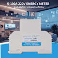 Miniatyrbild 5 av 5: 5-100A 220V Energimätare Enfas RS485 MODBUS Protokoll LCD Bakgrundsbelyst Display DIN-skena Wattmätare