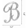 Miniatyrbilde 2 av 3: Bokstav B Brosje Pins Initial Rhinestone Brosje for Kvinner Gave Smykker Sølvfarget