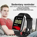 Miniatyrbild 3 av 5: Vattentät Smartwatch Med Pulsmätare & Blodtrycksdisplay, Fitness Tracker Smartwatch 116 Plus Färgskärm - Blå