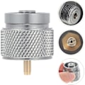 Miniatyrbild 3 av 5: Professionell gasbehållare omvandlare bärbar propangas omvandlare camping gasbehållare adapter (1 st, silver)