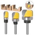 Miniatyrbillede 3 af 5: 3 stk. 6mm 1/4 1/2 tommer 3/4 tommer 1-1/8 tommer Diameter Skål & Bakke Skabelon Fræser Bit Træskæring Værktøj Ro