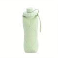 Pikkukuva 1 / 5: Taitettava Vedenpullo 600ml - BPA-vapaa, Kannettava, Vuotamaton - Täydellinen Ulkoiluun, Kuntosalille, Vaellukselle & Matkalle Vihreä