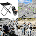 Miniatyrbild 4 av 5: Campingfällbar pall utomhusfällbar pall, liten bärbar campingfällbar pall för utomhusbruk, lämplig för camping, fiske, picknick, resor och vandring