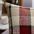 Miniatyrbilde 2 av 5: SZTXJ Sett med 2 Dekorative Putesett Plaid Tartan Lin Rustikk Bondegård Kvadratisk Putetrekk for Høst Høstdekor Benk Sofa Sofa Bil Soverom