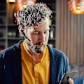 Miniatyrbilde 3 av 5: Bluetooth-ørepropp for mobiltelefon, Bluetooth-hodetelefon kompatibel med Android-telefoner og iPhone. Bluetooth-hodetelefon med støydemping for bedrifter