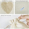 Miniatyrbillede 3 af 5: 20 stk Juteposer, Hjerte Hessiansække Med Træk snor, Jute Gaveposer Smykker Slikposer Til Jul Bryllup Fødselsdagsfest Diy Håndværk (beige)