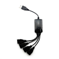 Miniatyrbilde 4 av 5: 1 Hann til 4 Hunn USB HUB Splitter Forlengelseskabel USB 2.0 Forlengelsesdatakabel Strømadapter Socket C
