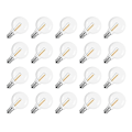 Pikkukuva 1 / 4: 20 kpl G40 LED-vaihtolamppuja E12-kierteellä, iskunkestäviä LED-pallolamppuja aurinkopaneelivalosarjoille