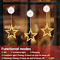 Miniatyrbillede 3 af 5: LED Stjerner Julepynt, Pakke med 3, 10 LED Julepynt Inde med Timer, Varmt Hvidt Feelyse Stjerner til Vindue Dekoration, Jul