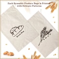 Miniatyrbilde 4 av 5: Linen Brødposer For Hjemmelaget Brødbeholder, 2 stk 30x40cm Ubleket & Gjenbrukbar Brødoppbevaring, N
