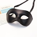 Miniatyrbilde 4 av 5: 2* Herremaske Svart Matt Klassisk Stil Venetiansk Maske, Maskerade, Burlesque Ball Party (svart One Size)