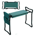 Miniatyrbillede 3 af 3: Foldbar Havebænk til Siddende og Knælende Haveknæstol - 60 cm x 27 cm x 50 cm, Grøn, 1 stk