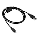 Miniatyrbillede 3 af 5: Sort USB 2.0 A til 8-Pin Mini B Kabel m/ Ferrit - 1.5M / 59 Tommer til Nikon CoolPix P90