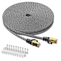 Miniatyrbild 1 av 5: Cat 8 Ethernet-kabel 30m, Cat8 Platt Gigabit RJ45 STP Ed Internet LAN Patchkabel Sladd för PS4 PS3 Modem Router C