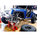 Miniatyrbillede 3 af 5: 4 stk. Metal Højdehjusterbare 6 Tons Reparationsstativer til 1/10 RC Crawler Bil Axial SCX10 90046 TRX4 TRX6
