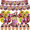 Wonka-tema bursdagsfestutstyrsett Banner Ballonger Kake Cupcake Toppers Dekorasjon