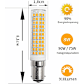 Miniatyrbild 3 av 5: Nya B15d LED-lampor 8w motsvarande 90w 80w 75w varmvit B15-sockel 910lm 220v 230v 3000k (set om 2) Snabb 2023 Guanguan
