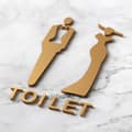 Självhäftande toalettskylt / WC-skylt 20x12cm - Guld
