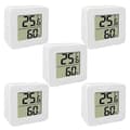 5-pack Mini Digital LCD-skärm Temperatur Luftfuktighetsmätare Sensor Väggmonterad Inomhus Rum Väder G