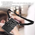 Miniatyrbillede 2 af 5: Saks Holster Pung, PU Læder Barber Hårklippesaks Holster, Hårstylist Værktøjspose, Hår Salon Saks Opbevaring Taljepose til Frisør(B