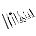 Miniatyrbillede 2 af 5: Øjenbryn Styling Kit - 8 stk. Rustfrit Stål Skønhedsværktøjer, Sort, Rustfri, med Opbevaringspose