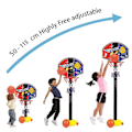 Miniatyrbilde 4 av 5: Justerbar Basketballstativ for Barn, Nett, Ballpumpe, Bærbar Basketball for Innendørs og Utendørs Aktivitet