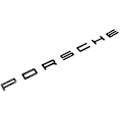 Miniatyrbilde 2 av 2: Blank Porsche-skrift bakluke-emblem i blank svart for 911 Carrera Cayenne Turbo Gt3