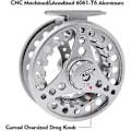 Miniatyrbillede 4 af 5: Fuldt Aluminium Legering Metal Fiskehjulsrulle CNC-Bearbejdet 7/8 Fiskehjulsrulle Sort
