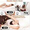 Miniatyrbild 5 av 5: Digital väckarklocka med nattlampa, väckarklocka för sovrum, snooze-funktion, smarta väckarklockor för tunga sovare (vit)
