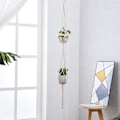 Miniatyrbild 3 av 5: 5-pack Makrame Växthängare, Boho Dekoration Bomullsrep Hängande Blomkruka Växtställ Hängare för Inomhus Utomhus Tak Balkonger Väggdekoration (Beige)