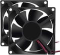 2 stk. 80 mm X 80 mm X 25 mm blæser DC 12 V (8025 børsteløs køleblæser)