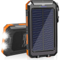 Miniatyrbild 1 av 3: Solcellsladdare 20000mAh, Solpanel Powerbank Vattentät Bärbar Laddare med Dubbla 5V USB-portar/LED