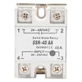 Miniatyrbilde 1 av 4: SSr  40AA 40A Solid State Relay Modul AC-AC Inngang 90-250V AC Utgang 24-480V AC
