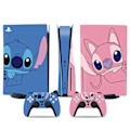 Miniatyrbilde 1 av 5: PS5 optisk stasjon versjon klistremerke, kult PS5 skinn, kontrollerhåndtak, for PS5 konsoll og kontroller, Søt klistremerke, Søtt skinn, Tegneserie anime, Lilo Stitch