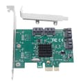 SATA PCIE Expansionskort Adapter PCI Express X1 till 4 Port SATA3.0 Controller 88SE9215 Chip PCI E PCI