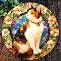 Miniatyrbild 1 av 3: 1 st katt hängande logotyp i akryl, solljusfångare, färgat fönsterhänge, festivaldekoration